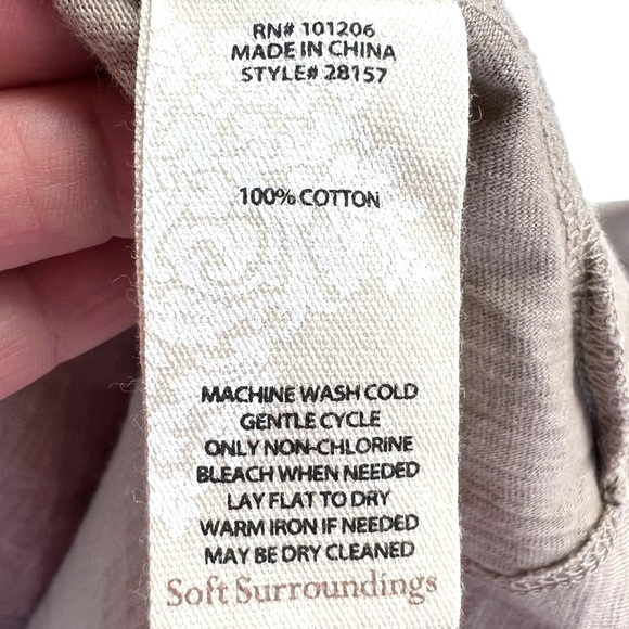 Soft Surroundings Danielle Button Top Tunic Asymmetrical Hem 3/4 Sleeves XS - Picture 10 of 10